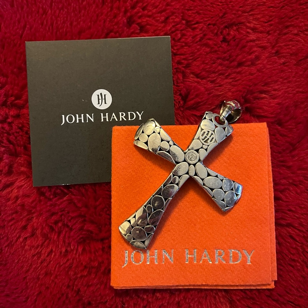John Hardy Silver Ornate Cross Pendant Jewelry